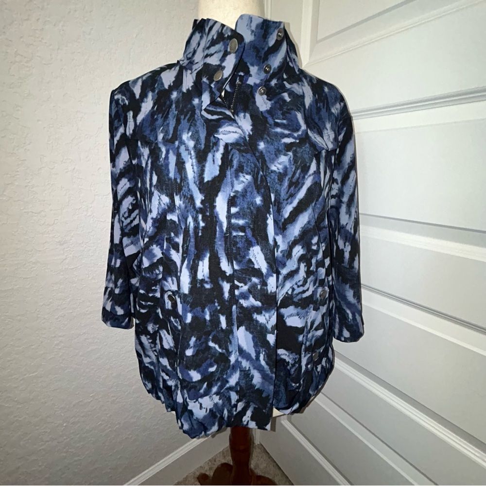 Chico’s Zenergy Zipper Snap Button Front 3/4 Length Sleeve Jacket Chicos